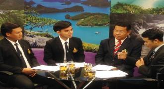 รองอธิการบดีฯ และผู้นำนักศึกษา บันทึกเทปรายการ NBT วันนี้ ตอน นวัตกรรมรับน้องสร้างสรรค์ โดยผู้นำพันธุ์ใหม่