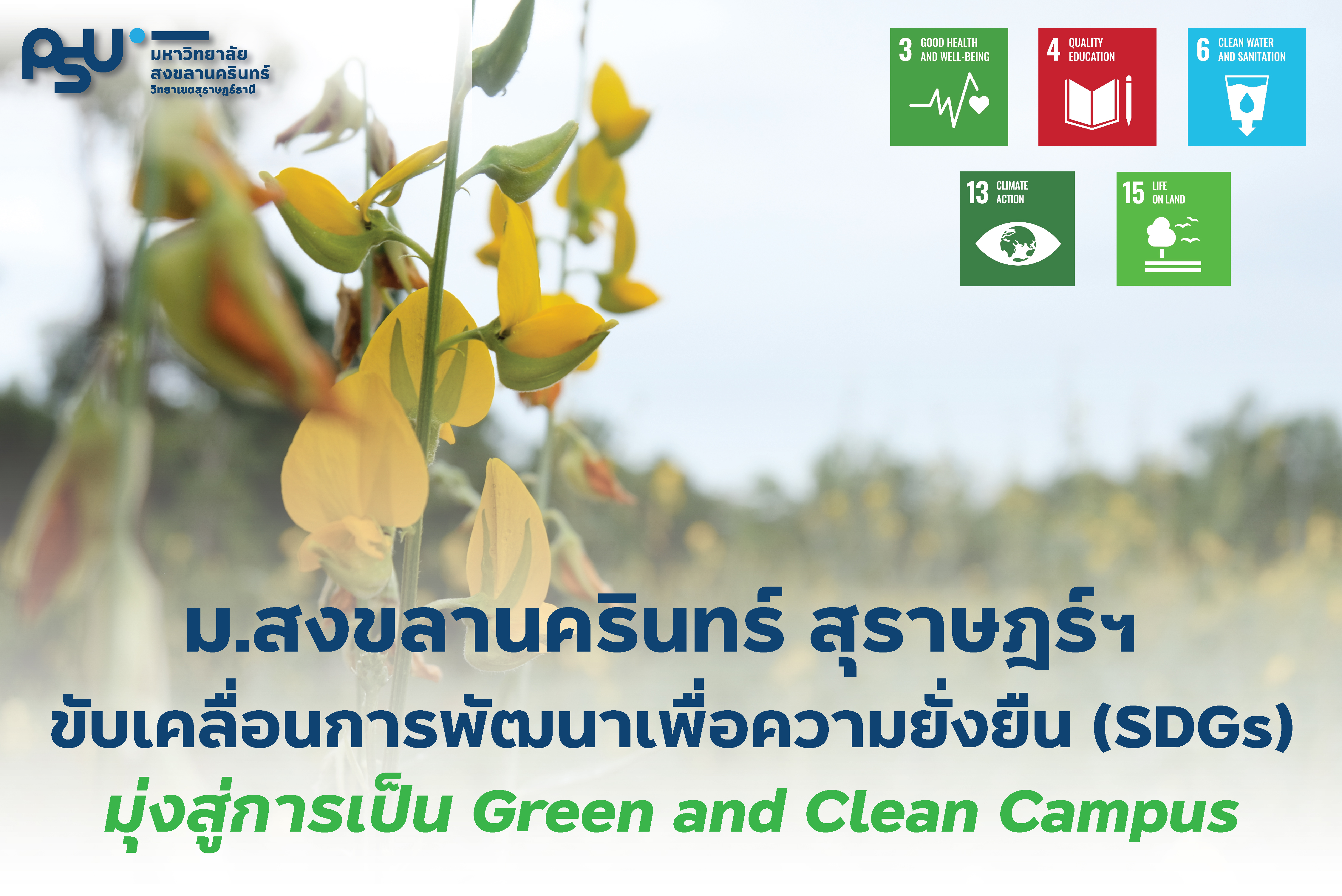 ม.สงขลานครินทร์ สุราษฎร์ฯ  ขับเคลื่อนการพัฒนาเพื่อความยั่งยืน (SDGs) มุ่งสู่การเป็น Green and Clean Campus